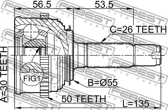 Febest 0310-024A50 - Kit giunti, Semiasse autozon.pro