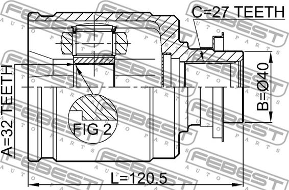 Febest 0311-CRVLH - Kit giunti, Semiasse autozon.pro