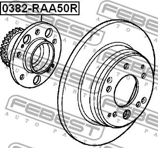 Febest 0382-RAA50R - Mozzo ruota autozon.pro