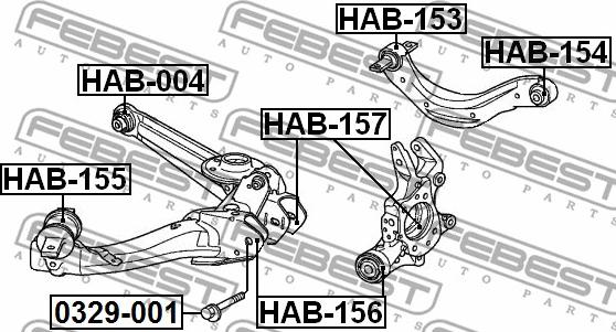 Febest HAB-157 - Supporto, Braccio oscillante autozon.pro