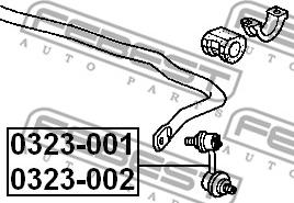 Febest 0323-001 - Asta / Puntone, Stabilizzatore autozon.pro