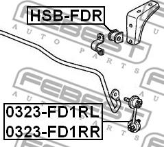 Febest 0323-FD1RR - Asta / Puntone, Stabilizzatore autozon.pro