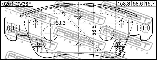 Febest 0201-CV36F - Kit pastiglie freno, Freno a disco autozon.pro