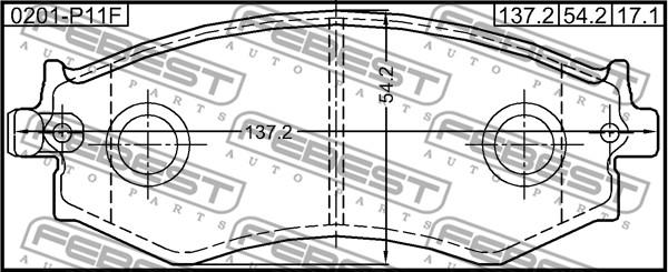 Febest 0201-P11F - Kit pastiglie freno, Freno a disco autozon.pro