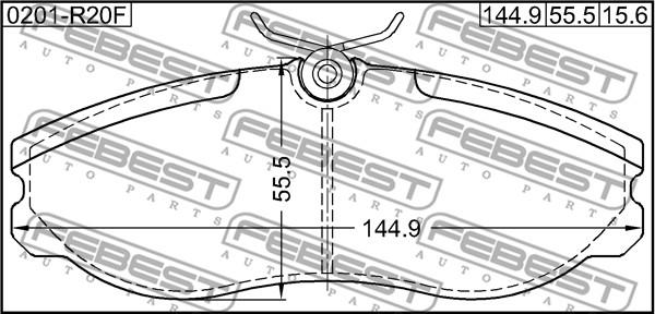 Febest 0201-R20F - Kit pastiglie freno, Freno a disco autozon.pro