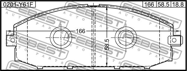 Febest 0201-Y61F - Kit pastiglie freno, Freno a disco autozon.pro