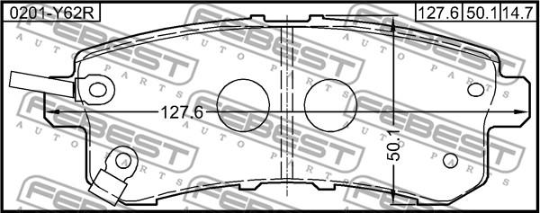 Febest 0201-Y62R - Kit pastiglie freno, Freno a disco autozon.pro