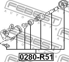 Febest 0280-R51 - Cilindro secondario, Frizione autozon.pro