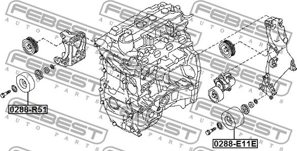 Febest 0288-E11E - Galoppino / Guidacinghia, Cinghia Poly-V autozon.pro