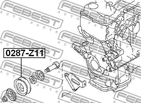 Febest 0287-Z11 - Galoppino / Guidacinghia, Cinghia Poly-V autozon.pro