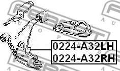 Febest 0224-A32LH - Braccio oscillante, Sospensione ruota autozon.pro