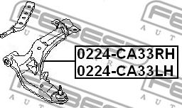 Febest 0224-CA33LH - Braccio oscillante, Sospensione ruota autozon.pro