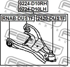 Febest 0224-D10RH - Braccio oscillante, Sospensione ruota autozon.pro