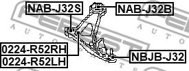 Febest 0224-R52LH - Braccio oscillante, Sospensione ruota autozon.pro