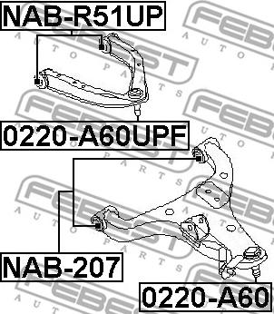 Febest 0220-A60UPF - Giunto di supporto / guida autozon.pro