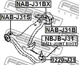 Febest NBJB-J31 - Kit riparazione, Giunto di supporto / guida autozon.pro