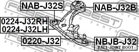 Febest NAB-J32S - Supporto, Braccio oscillante autozon.pro