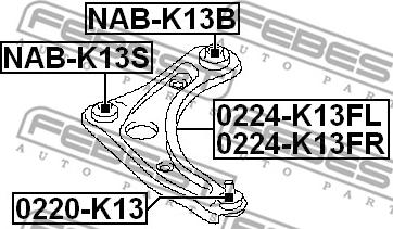 Febest NAB-K13B - Supporto, Braccio oscillante autozon.pro