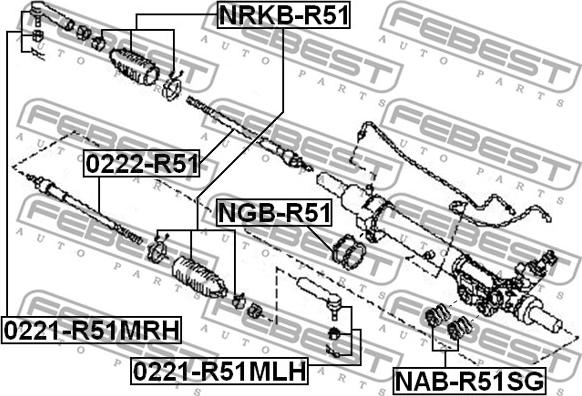 Febest 0221-R51MRH - Testa barra d'accoppiamento autozon.pro