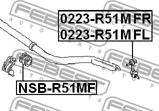 Febest 0223-R51MFL - Asta / Puntone, Stabilizzatore autozon.pro