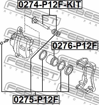 Febest 0276-P12F - Pistone, Pinza freno autozon.pro