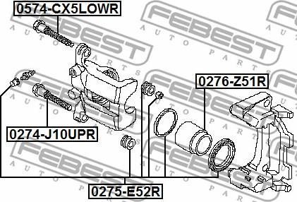 Febest 0275-E52R - Kit riparazione, Pinza freno autozon.pro