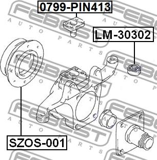 Febest LM-30302 - Kit riparazione, Fuso a snodo autozon.pro