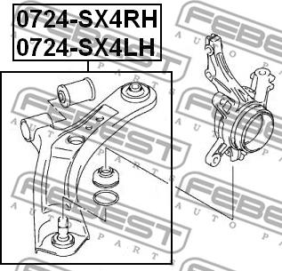 Febest 0724-SX4RH - Braccio oscillante, Sospensione ruota autozon.pro