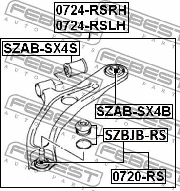 Febest 0724-RSLH - Braccio oscillante, Sospensione ruota autozon.pro