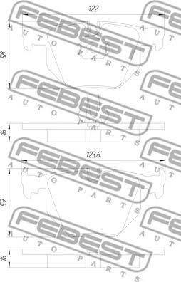 Febest 1901-F15R - Kit pastiglie freno, Freno a disco autozon.pro