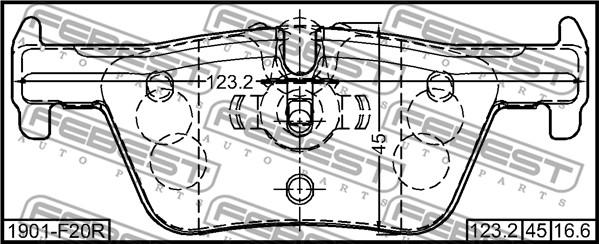 Febest 1901-F20R - Kit pastiglie freno, Freno a disco autozon.pro