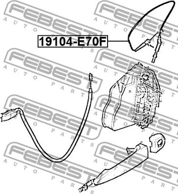 Febest 19104-E70F - Cavo comando, Sblocco porta autozon.pro