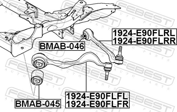 Febest 1924-E90FLFR - Braccio oscillante, Sospensione ruota autozon.pro