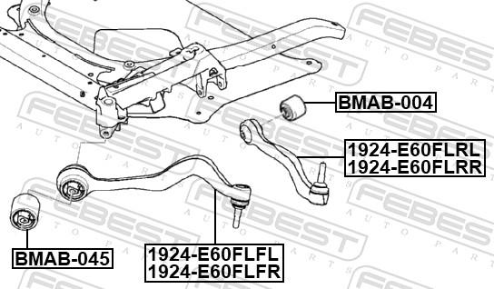 Febest 1924-E60FLRL - Braccio oscillante, Sospensione ruota autozon.pro