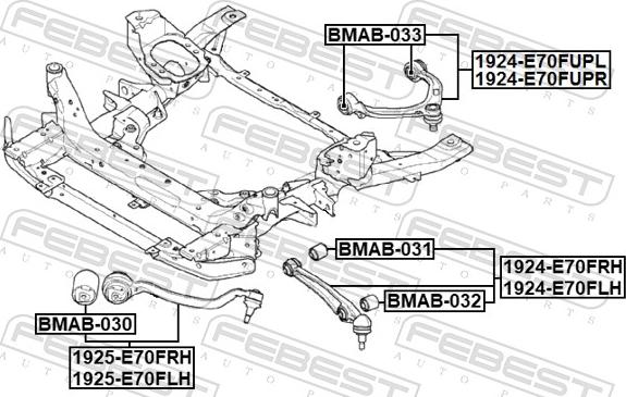 Febest 1925-E70FRH - Braccio oscillante, Sospensione ruota autozon.pro