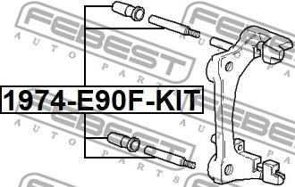 Febest 1974-E90F-KIT - Perno di guida, Pinza freno autozon.pro