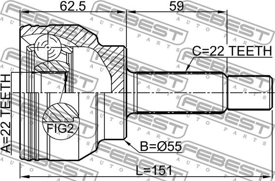 Febest 1510-006 - Kit giunti, Semiasse autozon.pro