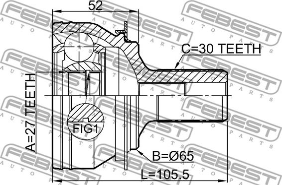 Febest 1610-246 - Kit giunti, Semiasse autozon.pro