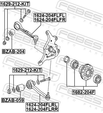 Febest 1624-204FLRR - Braccio oscillante, Sospensione ruota autozon.pro