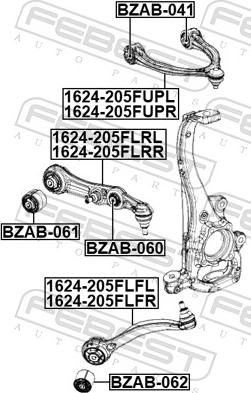 Febest 1624-205FLRL - Braccio oscillante, Sospensione ruota autozon.pro