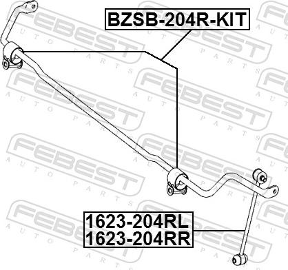 Febest 1623-204RR - Asta / Puntone, Stabilizzatore autozon.pro