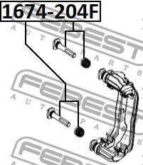 Febest 1674-204F - Perno di guida, Pinza freno autozon.pro