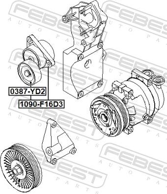 Febest 1090-F16D3 - Tendicinghia, Cinghia Poly-V autozon.pro