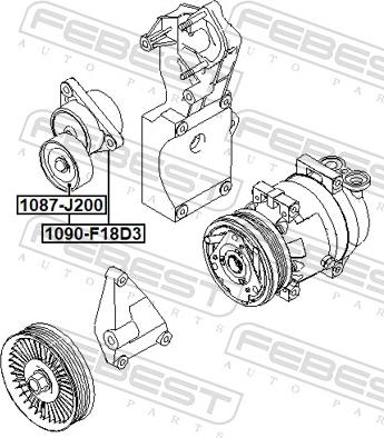 Febest 1090-F18D3 - Tendicinghia, Cinghia Poly-V autozon.pro