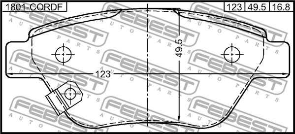 Febest 1801-CORDF - Kit pastiglie freno, Freno a disco autozon.pro