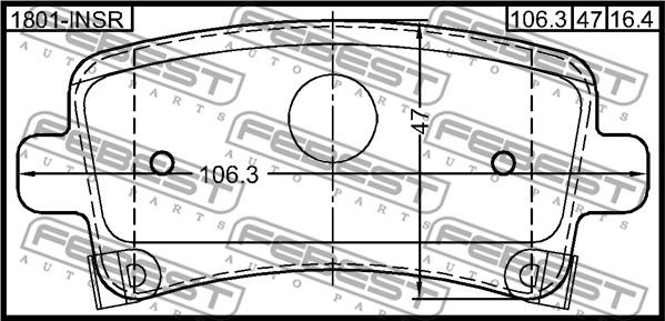 Febest 1801-INSR - Kit pastiglie freno, Freno a disco autozon.pro