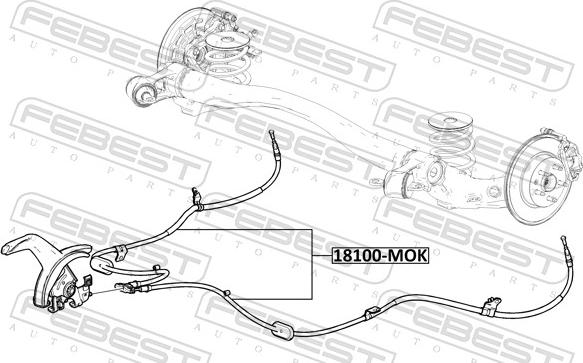 Febest 18100-MOK - Cavo comando, Freno stazionamento autozon.pro
