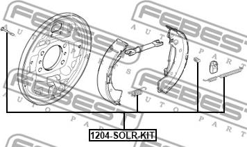 Febest 1204-SOLR-KIT - Kit accessori, Ganasce freno stazionamento autozon.pro