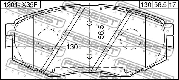 Febest 1201-IX35F - Kit pastiglie freno, Freno a disco autozon.pro