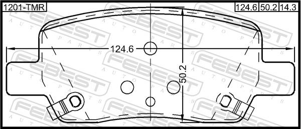 Febest 1201-TMR - Kit pastiglie freno, Freno a disco autozon.pro